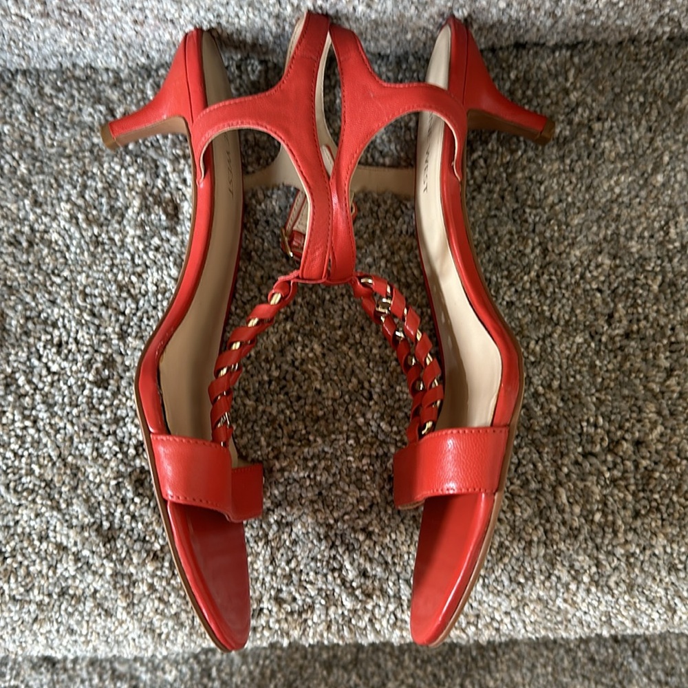 Nine West Leather Sandals in Dark Coral - Picture 7 of 10